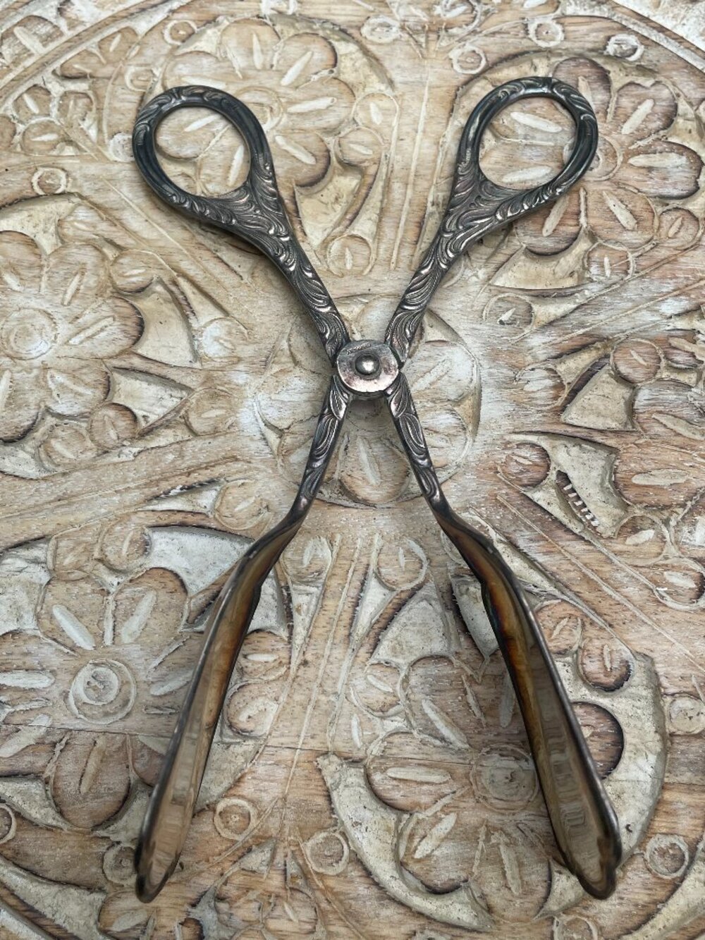 Antique Silver Plated Serving Tongs